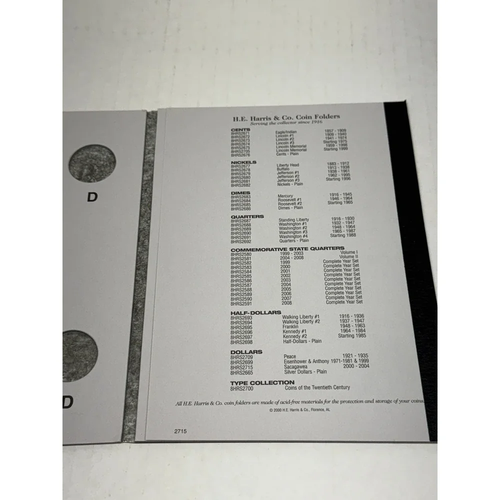 H.E. Harris Sacagawea Dollar Coin Folder 2000-2004 ONE Empty Book